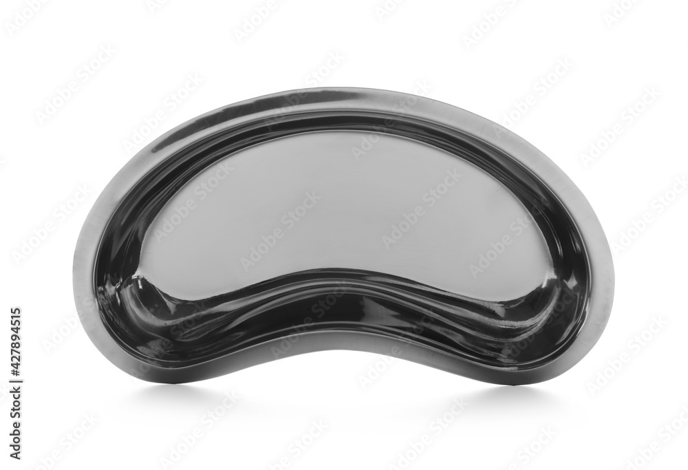 Kidney dish on white background. Surgical instrument