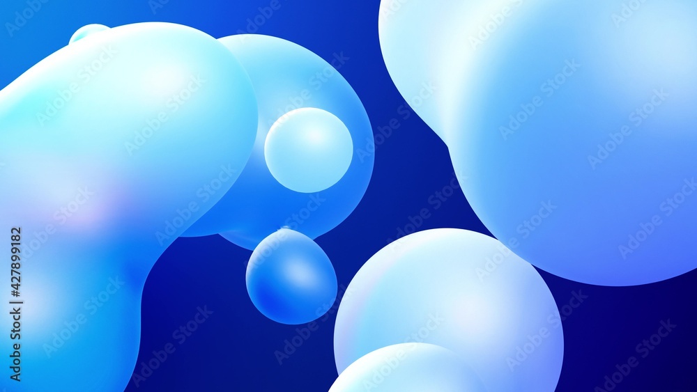 3d abstract background with droplets of molten wax merge and fly apart drops in liquid. Subsurface scattering material with internal blue glow. Seamless loop in 4k. 63 3d abstract background with droplets of molten wax merge and fly apart drops in liquid. Subsurface scattering material with internal blue glow. Seamless loop in 4k. 63
