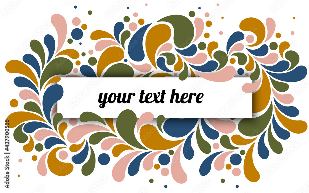 Filigree floral pattern. Decorative element of the background and cover design. Abstract background design template. Moving wave strip vector art layout design, water drop elements. Filigree floral pattern. Decorative element of the background and cover design. Abstract background design template. Moving wave strip vector art layout design, water drop elements.