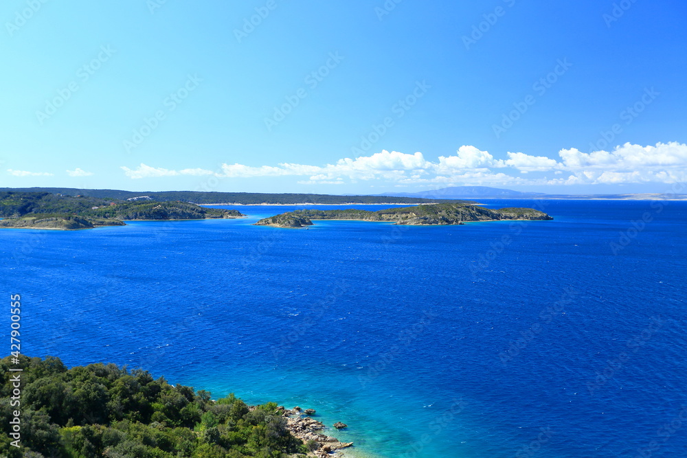 Adriatic sea, view from Island Rab, Croatia