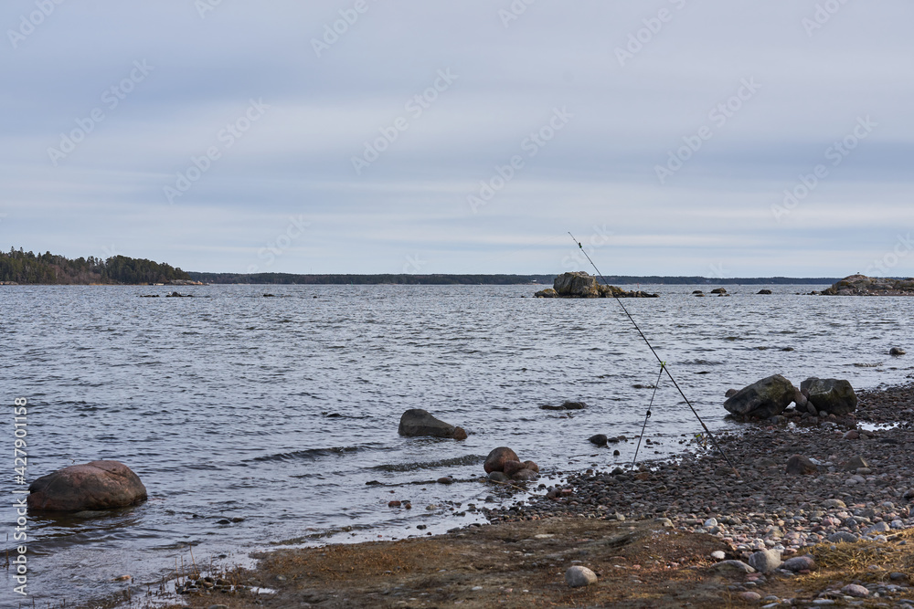The Baltic Sea coast in Finland in the spring.