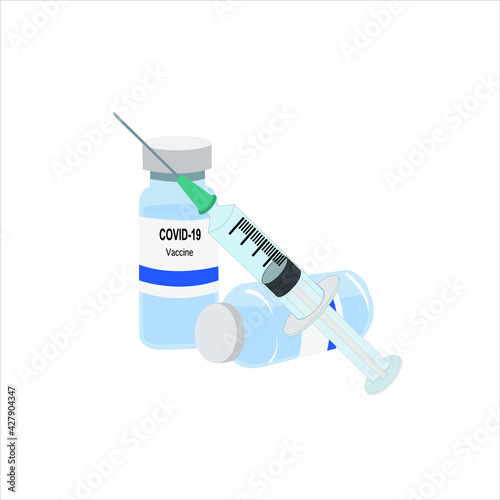 syringe and vaccine Covid 19