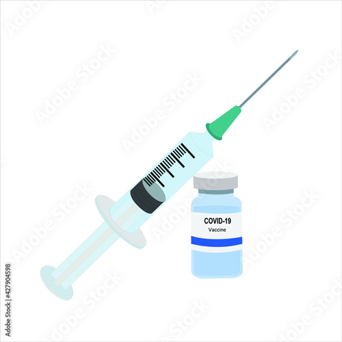 syringe and vaccine covid 19