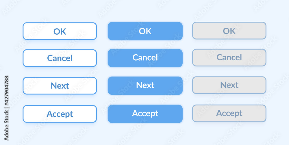 Option buttons UI elements kit. Settings for online payments isolated vector icon, bar and dashboard template. Web design widget collection for mobile application with light theme interface Option buttons UI elements kit. Settings for online payments isolated vector icon, bar and dashboard template. Web design widget collection for mobile application with light theme interface
