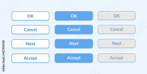 Option buttons UI elements kit. Settings for online payments isolated vector icon, bar and dashboard template. Web design widget collection for mobile application with light theme interface