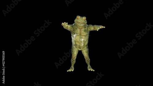Hole toy, frog steps zombie step, transparent background, animation photo