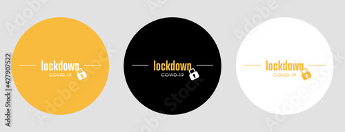 Lockdown Stamps. Covid-19. Flat vector logo.