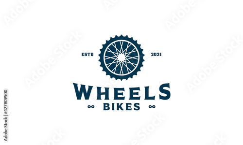 Wheels Bike Vintage logo vector icon illustration