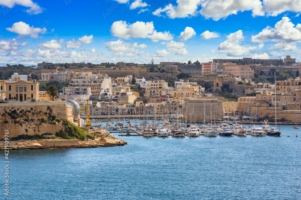 Amazing architecture and city walls of Valletta, capital of Malta