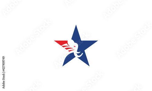 Star Elephant logo vector icon illustration
