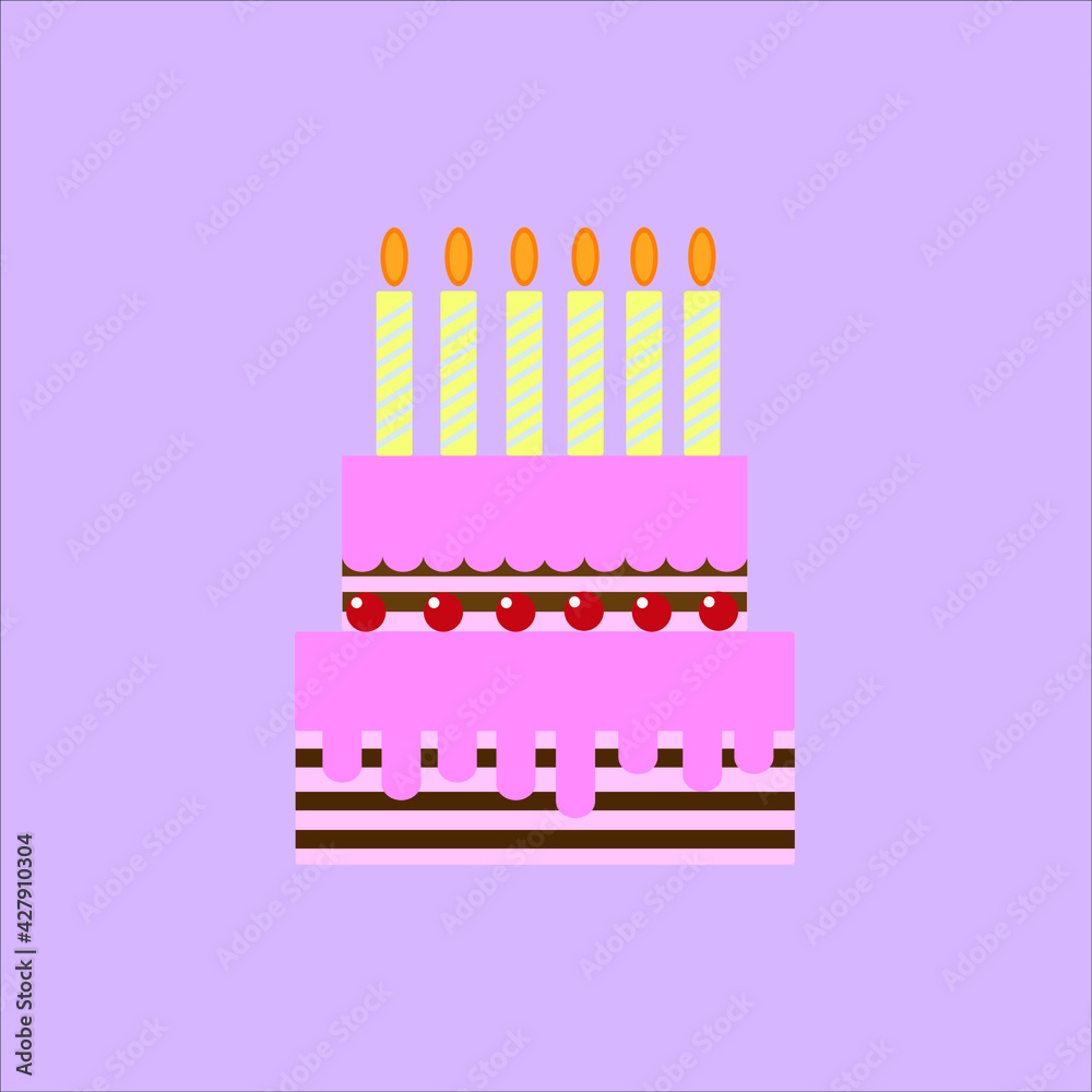 vector birthday cake with candles vector birthday cake with candles