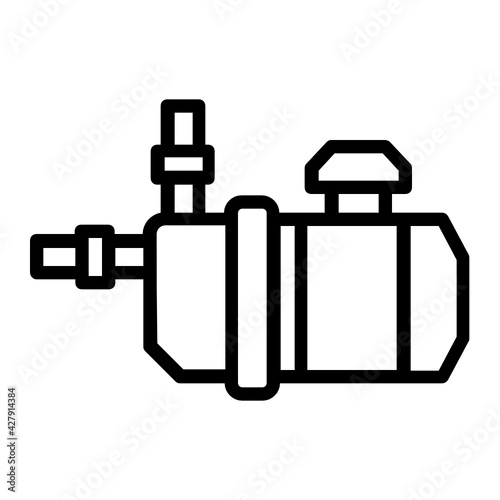 twin screw pump Concept Vector Icon Design, fluid and gravity direct lift Pump Symbol on White background, Electrical energy into hydraulic energy machine converter stock illustration
