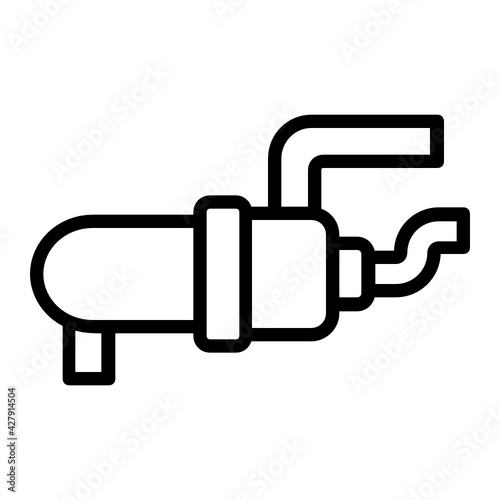 water purifier membrane with pipes Concept Vector Icon Design, fluid and gravity direct lift Pump Symbol White background, Electrical energy into hydraulic energy machine converter stock illustration 