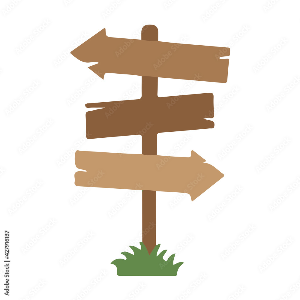 Collection of various Empty Wooden Sign Board On White Background Illustration Design Logo Template