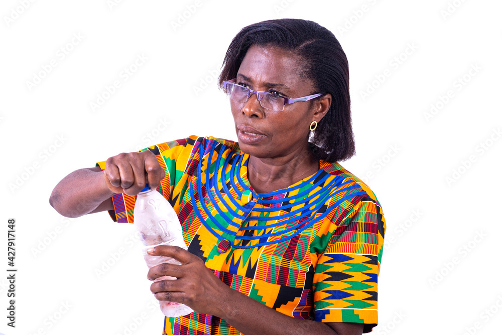 adult woman opening a bottle of mineral water. adult woman opening a bottle of mineral water.