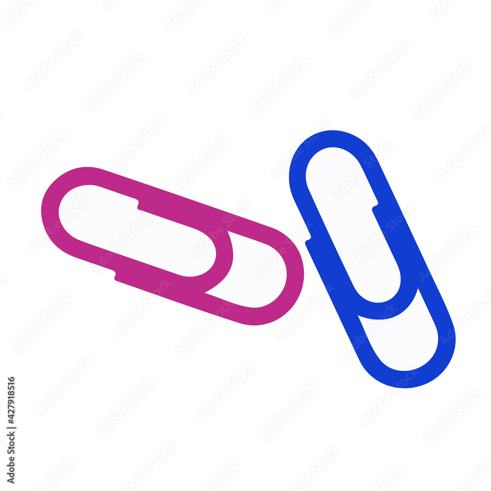 Paper Clip Colored attachment icon email attachment Stationery object on White Background Flat Graphic Illustration Paper Clip Colored attachment icon email attachment Stationery object on White Background Flat Graphic Illustration