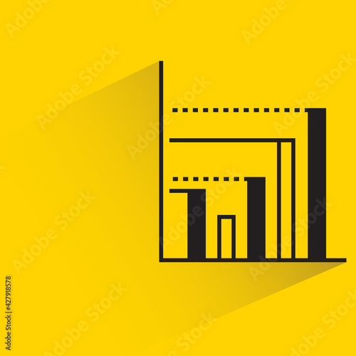 bar chart with shadow on yellow background