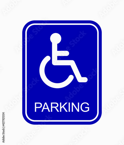 Parking for disabled people sign. Vector illustration. Handicap symbol.