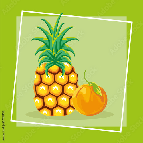 tropical pineapple orange