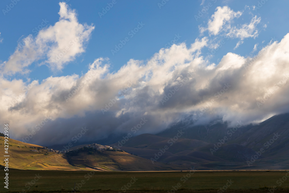 Castelluccio village in National Park Monte Sibillini, Umbria region, Italy