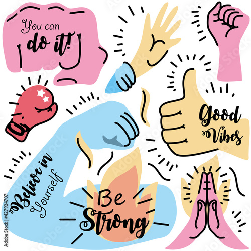 collection motivational doodle