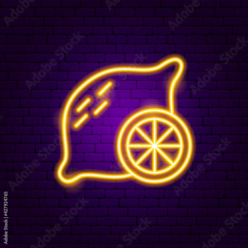 Lemon with Slice Neon Sign