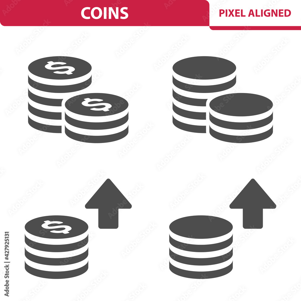 Coins, Coin Stack Icons Coins, Coin Stack Icons