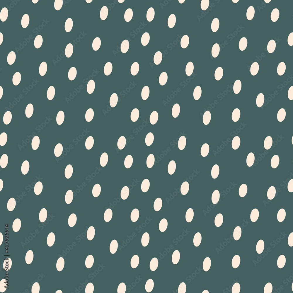 Oval spots. Polka dot fabric. An infinite number of pink dots. Seamless green pattern for textiles, paper, packaging, curtains, pillows, bedspreads, bed linen. Actual colors. Oval spots. Polka dot fabric. An infinite number of pink dots. Seamless green pattern for textiles, paper, packaging, curtains, pillows, bedspreads, bed linen. Actual colors.