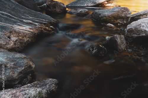 water flowing over rocks