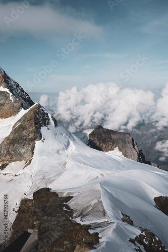 snow covered mountains
