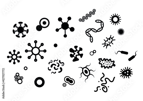 Virus und Bakterien Icon Set