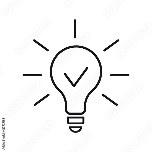 drawing image symbol idea, light bulb, inspiration, light, icon black on a white background