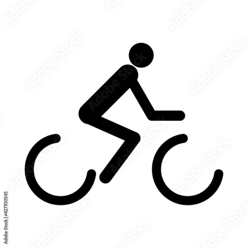 Bike and rider isolated icon on white background