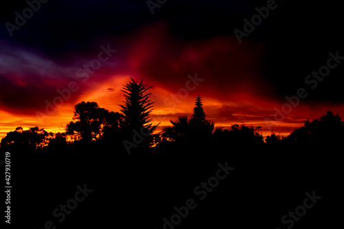 Spectacular sunset with fire color in Spain © SoniaBonet