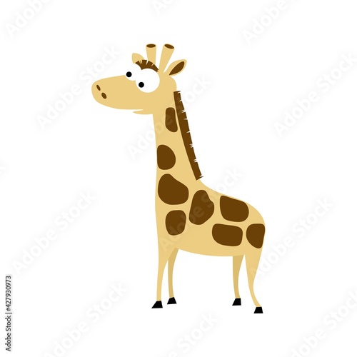 giraffe in cartoon style. flat isolated 2d vector