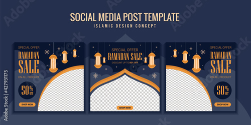 islamic ramadan sale discount social media template