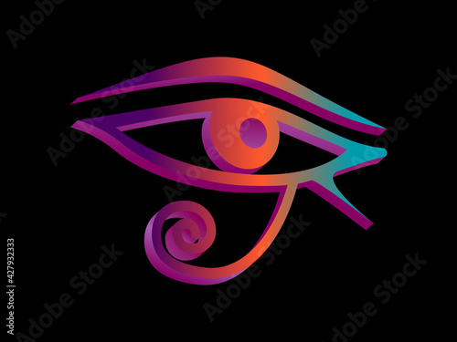 Eye Of Horus isometric 3d style. Eye of Ra. Ancient Egyptian symbol of protection. Vector illustration