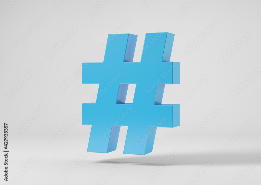 Obraz premium Hashtag sign isolated in 3d rendering
