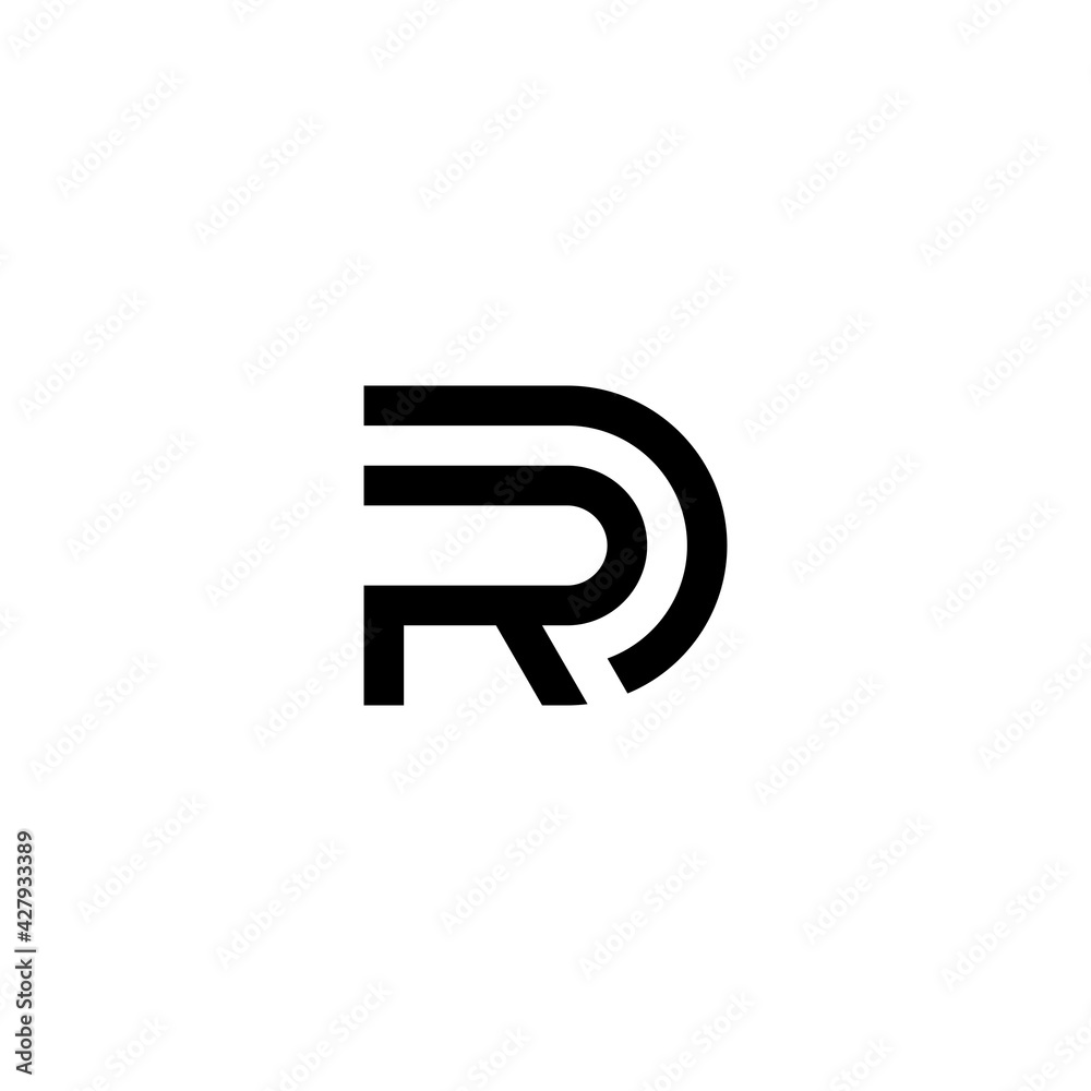 Initials Monogram RD logo icon design template elements. square logo design Initials Monogram RD logo icon design template elements. square logo design