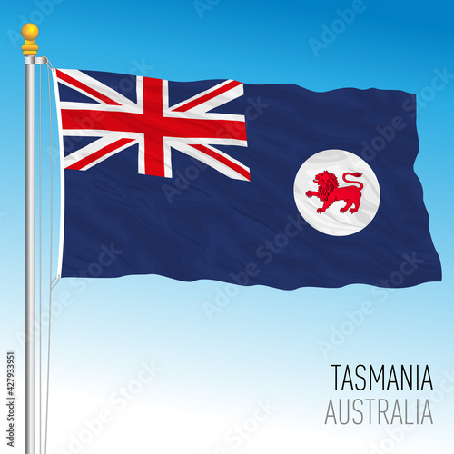 Tasmania flag, state and territory, Australia, oceanian country, vector illustration