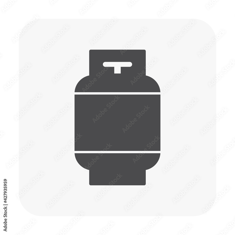 LPG gas tank, gas cylinder vector icon. Also called bottle, canister. Refill pressure vessel or container for storage natural gas, liquefied petroleum gas, propane, butane at high pressure for cooking LPG gas tank, gas cylinder vector icon. Also called bottle, canister. Refill pressure vessel or container for storage natural gas, liquefied petroleum gas, propane, butane at high pressure for cooking