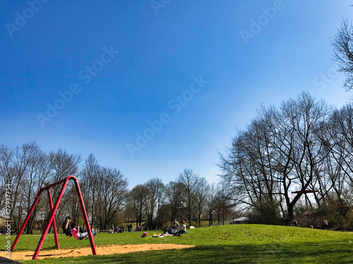playground and swing in the park
