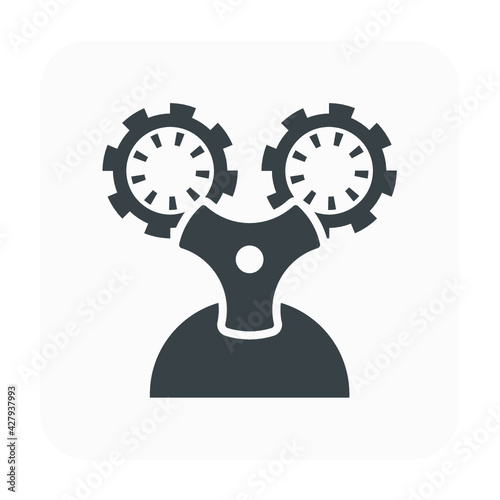 Gas cylinder and welding equipment vector icon. Consist of tank bottle, control valve, air flow regulator, pressure gauge or manometer and fuel gas i.e. acetylene, argon, oxygen, nitrogen for industry