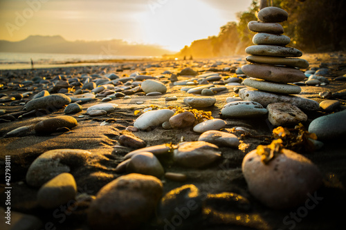 Stack of Stones on Beach