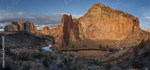 Sunrise at Smith rock state park in Central Oregon photo