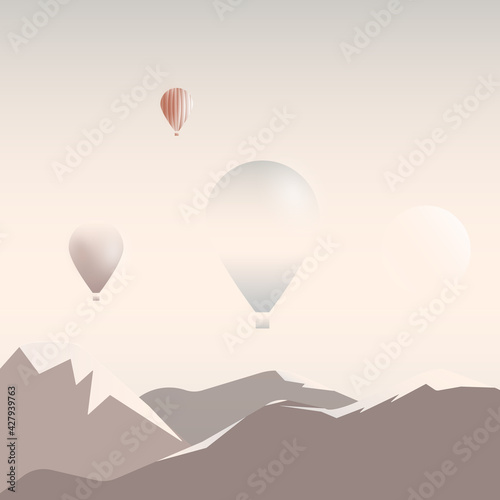 balloons mountains 