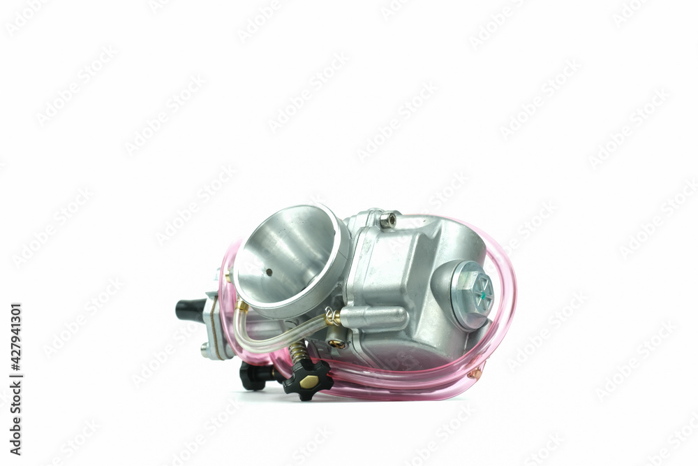 Motorcycle carburetor isolated on a white background. Motorcycle carburetor isolated on a white background.