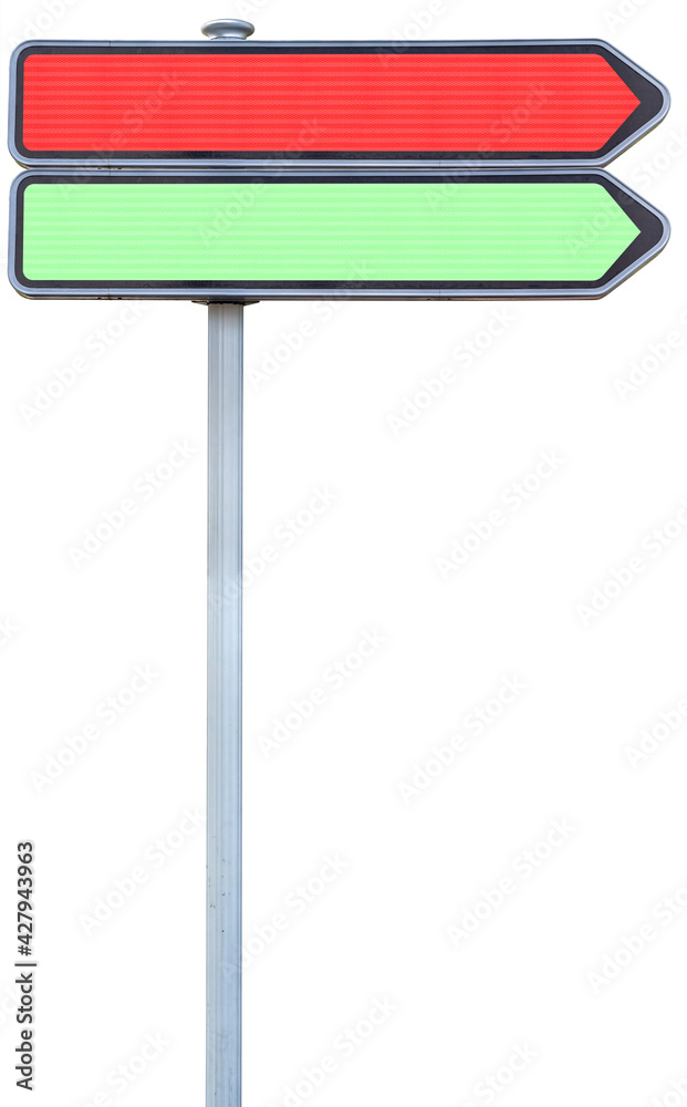 Panneau de signalisation routière, panonceaux doubles, fond blanc Panneau de signalisation routière, panonceaux doubles, fond blanc