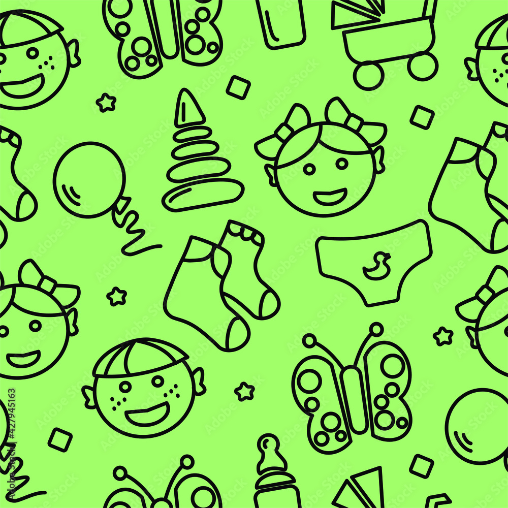 Children's drawings vector seamless pattern Children's drawings vector seamless pattern