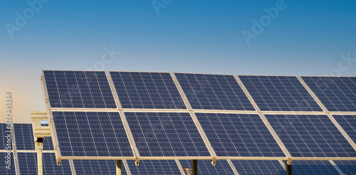 Solar panel, photovoltaic, alternative electricity source - concept of sustainable resources 
